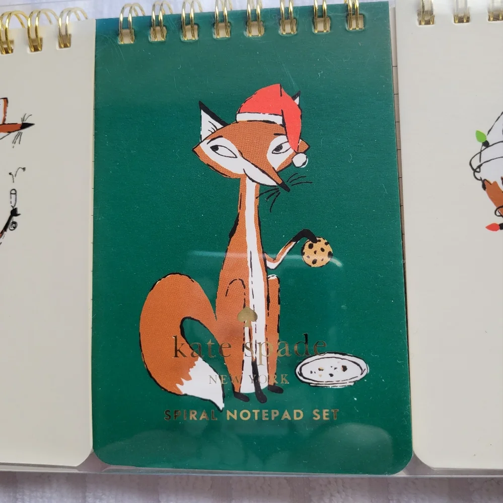 Kate Spade New York Spiral Notepad Set - Festive Foxes